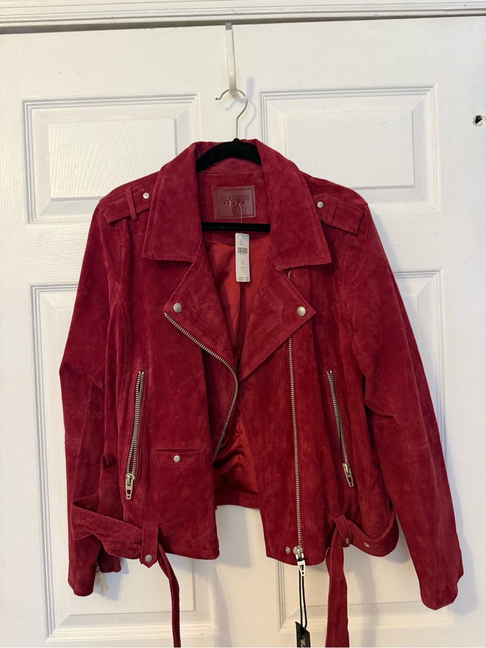 Anthropology Blank NYC Red Suede Moto Jacket - Women